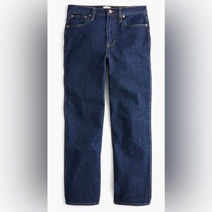 J. Crew Denim 27 Straight Leg Crop Jeans High Rise Cotton Medium Blue Rinse Wash